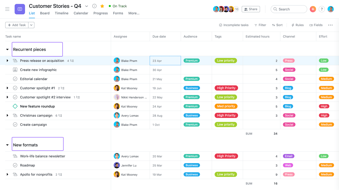 Asana Page